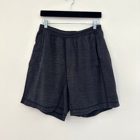 Lululemon Mens Pace Breaker Shorts Size Large Lined Athletic Grey Black 9" Gym - Picture 1 of 7